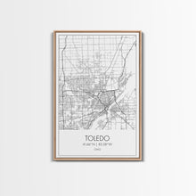 Load image into Gallery viewer, Toledo Street Map, Ohio Map, City Map Print, Modern Wall Art, Wall Art, Canvas Print, Friendship Gift, Wall Decoration, Travel Wall Art