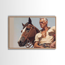 Load image into Gallery viewer, The Old West American Frontier Cowboy Framed Canvas Print, Western Decor, 50s Style Western Art, Farmhouse Decor, Southwestern Art