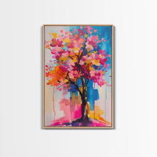 Load image into Gallery viewer, Blossom Tree in Bloom Framed Canvas Print - Nature Wall Art, Living Room Decor, Modern Artwork, Unique Floral Art for Bedroom and Office