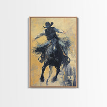 Load image into Gallery viewer, Bold Cowboy in Action Framed Canvas Print - Captivating Western Decor, Stunning Wall Art for Living Room, Bedroom