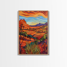 Carregar imagem no visualizador da galeria, Framed Canvas Print, Serene Desert Landscape with Rolling Hills, Beautiful Wall Art for Living Room or Bedroom Decor