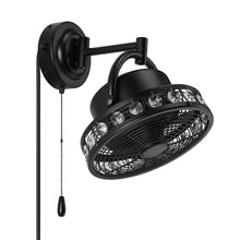 Load image into Gallery viewer, 10" Modern Black Small Ceiling Fan with Pull Chain