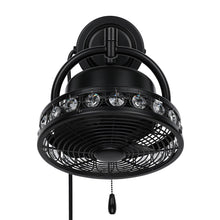 Load image into Gallery viewer, 10" Modern Black Small Ceiling Fan with Pull Chain