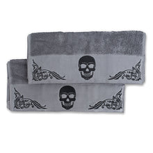 Load image into Gallery viewer, Gothic Skull Embroidery Hand Towel Set