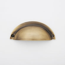 Cargar imagen en el visor de la galería, Cora Cup Solid Brass Drawer Pull - 3.25 Inch Centers