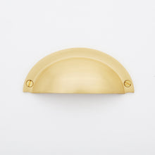 Cargar imagen en el visor de la galería, Cora Cup Solid Brass Drawer Pull - 3.25 Inch Centers