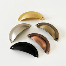 Cargar imagen en el visor de la galería, Cora Cup Solid Brass Drawer Pull - 3.25 Inch Centers