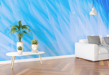 Load image into Gallery viewer, Blue Feather Angel Wings Chalk Art Mural. #6224