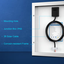Carregar imagem no visualizador da galeria, 10 Watt 12 Volt Monocrystalline Solar Panel