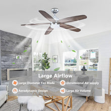 Carregar imagem no visualizador da galeria, 52" Dicken Farmhouse Downrod Mount Reversible Ceiling Fan with Lighting and Remote Control