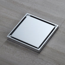 Cargar imagen en el visor de la galería, Chrome brass floor drain 4x4inch