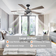 Carregar imagem no visualizador da galeria, 52" Windmill Industrial Downrod Mount Reversible Ceiling Fan with Lighting and Remote Control