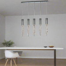 Carregar imagem no visualizador da galeria, 5 Lights - Hanging crystal light fixture for lobby, staircase, loft, stairwell