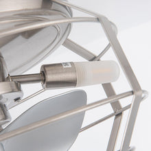 Carregar imagem no visualizador da galeria, 12" Flush Mount Low Profile Caged Small Ceiling Fan with Light and Remote Control