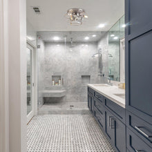 Carregar imagem no visualizador da galeria, 12" Flush Mount Low Profile Caged Small Ceiling Fan with Light and Remote Control