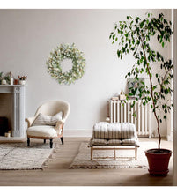 Carregar imagem no visualizador da galeria, 24 Inch Summer Spring Ivory Flowers Wreath for Front Door, Everyday Lamb Ears Leaves Wreath with White Artificial Flower for Indoor and Outdoor, Rusti