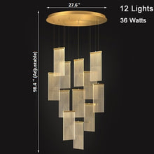 Carregar imagem no visualizador da galeria, 12 Lights -Luxury modern LED chandelier for staircase, lobby, living room, stairwell