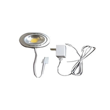 Load image into Gallery viewer, 12V LED Puck Light with 3000K Warm White, Plug Driver, Quick Connector, and 8" Cord