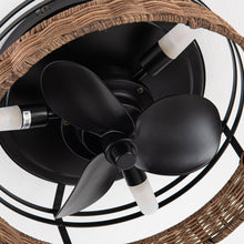 Carregar imagem no visualizador da galeria, 13" Farmhouse Flush Mount Reversible Ceiling Fan with Lighting and Remote Control