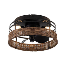 Carregar imagem no visualizador da galeria, 13" Farmhouse Flush Mount Reversible Ceiling Fan with Lighting and Remote Control