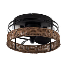 Carregar imagem no visualizador da galeria, 13" Farmhouse Flush Mount Reversible Ceiling Fan with Lighting and Remote Control