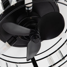Carregar imagem no visualizador da galeria, 13" Modern DC Motor Flush Mount Reversible Crystal Ceiling Fan with Lighting and Remote Control
