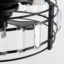 Carregar imagem no visualizador da galeria, 13" Modern DC Motor Flush Mount Reversible Crystal Ceiling Fan with Lighting and Remote Control