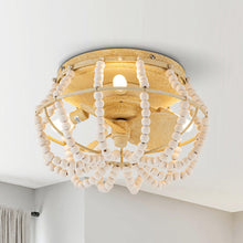 Carregar imagem no visualizador da galeria, 13" Farmhouse DC Motor Flush Mount Reversible Ceiling Fan with Lighting and Remote Control