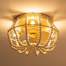 Carregar imagem no visualizador da galeria, 13" Farmhouse DC Motor Flush Mount Reversible Ceiling Fan with Lighting and Remote Control