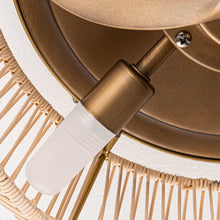 Carregar imagem no visualizador da galeria, 14" Farmhouse DC Motor Flush Mount Reversible Iron Ceiling Fan with LED Lighting and Remote Control