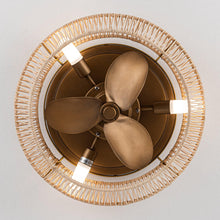 Carregar imagem no visualizador da galeria, 14" Farmhouse DC Motor Flush Mount Reversible Iron Ceiling Fan with LED Lighting and Remote Control