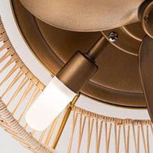 Carregar imagem no visualizador da galeria, 14" Farmhouse DC Motor Flush Mount Reversible Iron Ceiling Fan with LED Lighting and Remote Control