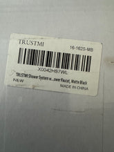 Cargar imagen en el visor de la galería, TRUSTMI Thermostatic Shower System Set Matte Black, 3-Way Push Button Diverter Brass Wall Mount Ceiling Shower Faucet Complete with16 Inch 2 Modes Wat