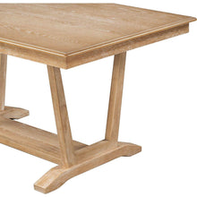 Carregar imagem no visualizador da galeria, Rustic 5-piece Dining Table Set with 4 Upholstered Chairs, 59-inch Rectangular Dining Table with Trestle Table Base, Naural
