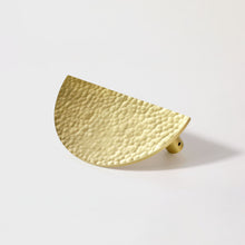 Cargar imagen en el visor de la galería, Hammered Demi Lune, Solid Brass Half Moon Door Handles