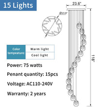 Carregar imagem no visualizador da galeria, Vernazza | Creative Staircase Crystal Chandelier