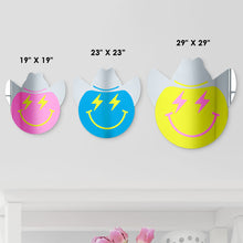 Cargar imagen en el visor de la galería, Happy Face with Cowboy Hat and Lightning Bolt Eyes