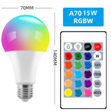 Carregar imagem no visualizador da galeria, 16-Color Changing LED Dimmer Bulb with Remote Control