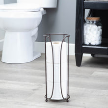 Load image into Gallery viewer, Freestanding Toilet Paper Holder for Standard Rolls (Oil-Rubbed Bronze Finish)