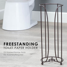 Load image into Gallery viewer, Freestanding Toilet Paper Holder for Standard Rolls (Oil-Rubbed Bronze Finish)
