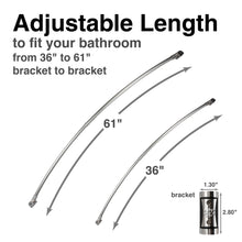 Carregar imagem no visualizador da galeria, 36 in. to 61 in. Curved Shower Rod (Brushed Nickel Finish)