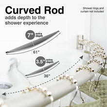 Carregar imagem no visualizador da galeria, 36 in. to 61 in. Curved Shower Rod (Brushed Nickel Finish)