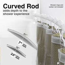 Carregar imagem no visualizador da galeria, 36 in. to 61 in. Curved Shower Rod (White Finish)