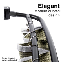 Carregar imagem no visualizador da galeria, 44 in. to 70 in. Double Curved Shower Rod (Matte Black Finish)