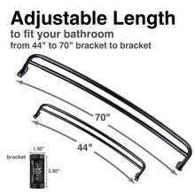 Carregar imagem no visualizador da galeria, 44 in. to 70 in. Double Curved Shower Rod (Matte Black Finish)