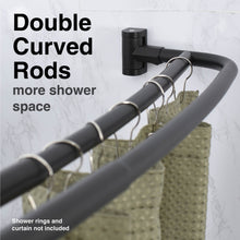 Carregar imagem no visualizador da galeria, 44 in. to 70 in. Double Curved Shower Rod (Matte Black Finish)