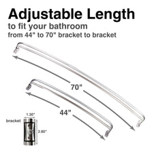 Carregar imagem no visualizador da galeria, 44 in. to 70 in. Double Curved Shower Rod (Brushed Nickel Finish)