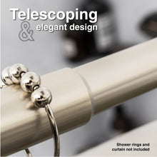 Carregar imagem no visualizador da galeria, 44 in. to 70 in. Double Curved Shower Rod (Brushed Nickel Finish)