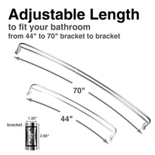 Carregar imagem no visualizador da galeria, 44 in. to 70 in. Double Curved Shower Rod (Chrome Finish)