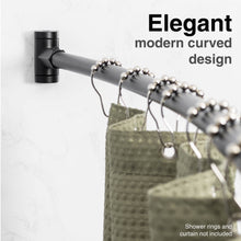 Carregar imagem no visualizador da galeria, 36 in. to 61 in. Curved Shower Rod (Black Finish)